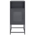 Mesilla de noche antracita 36x39x78 cm acero laminado en