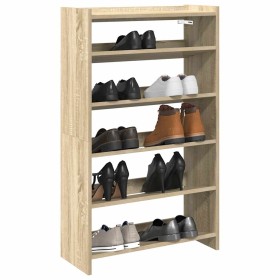 Mueble zapatero madera contrachapada roble sonoma 60x25x100