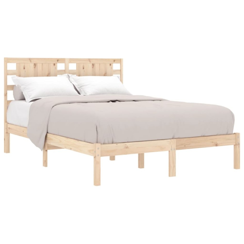 Estructura de cama de madera maciza de pino 200x200