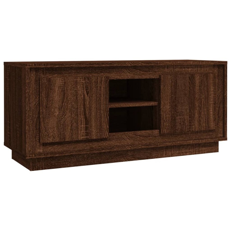 Mueble para TV madera contrachapada roble marrón 102x35x45
