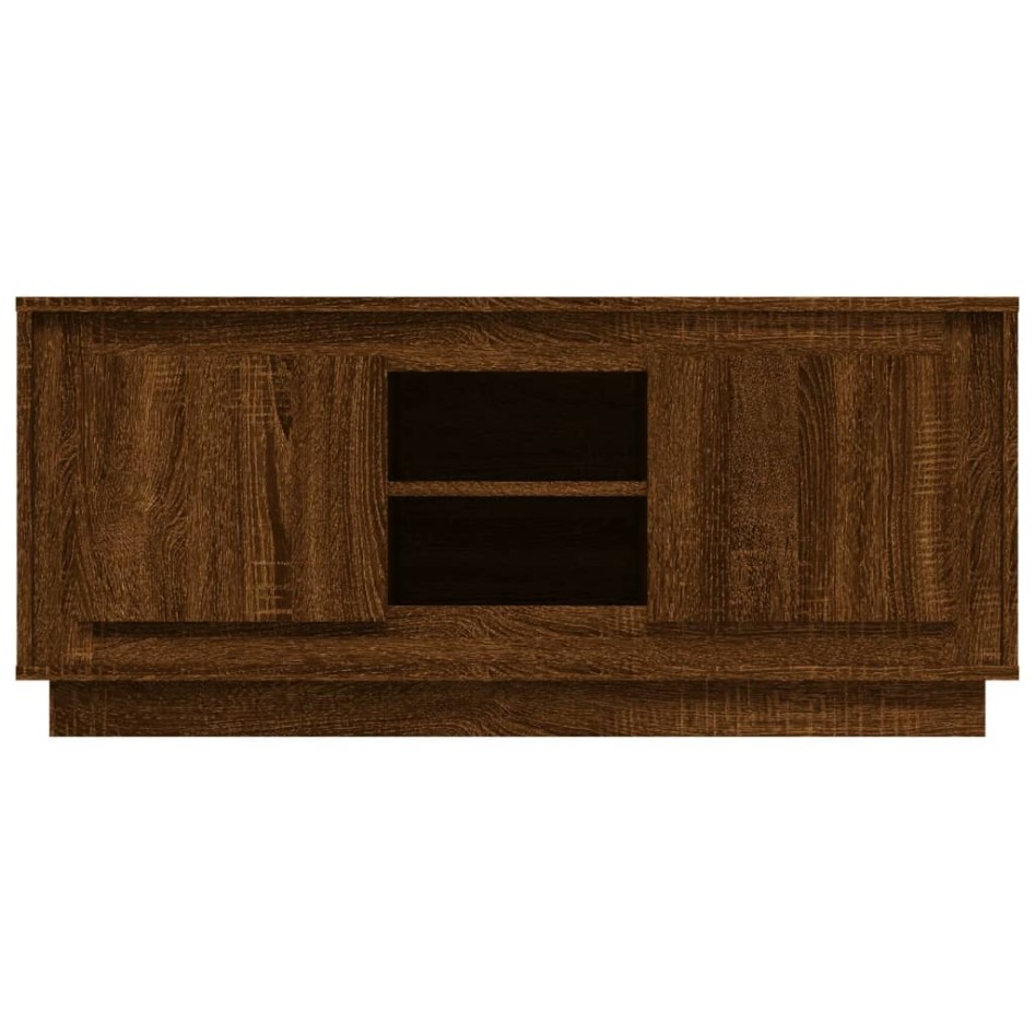 Mueble para TV madera contrachapada roble marrón 102x35x45