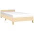 Estructura de cama con cabecero sin colchón tela crema