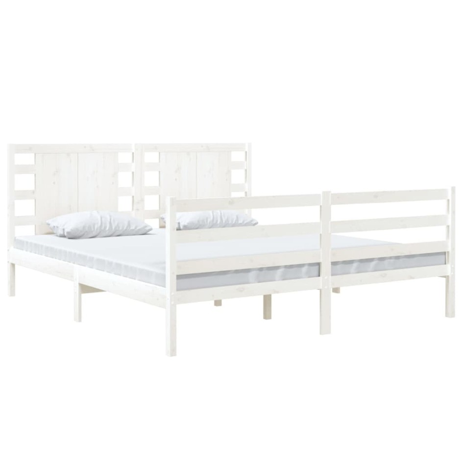 Estructura de cama madera maciza de pino blanco 135x190