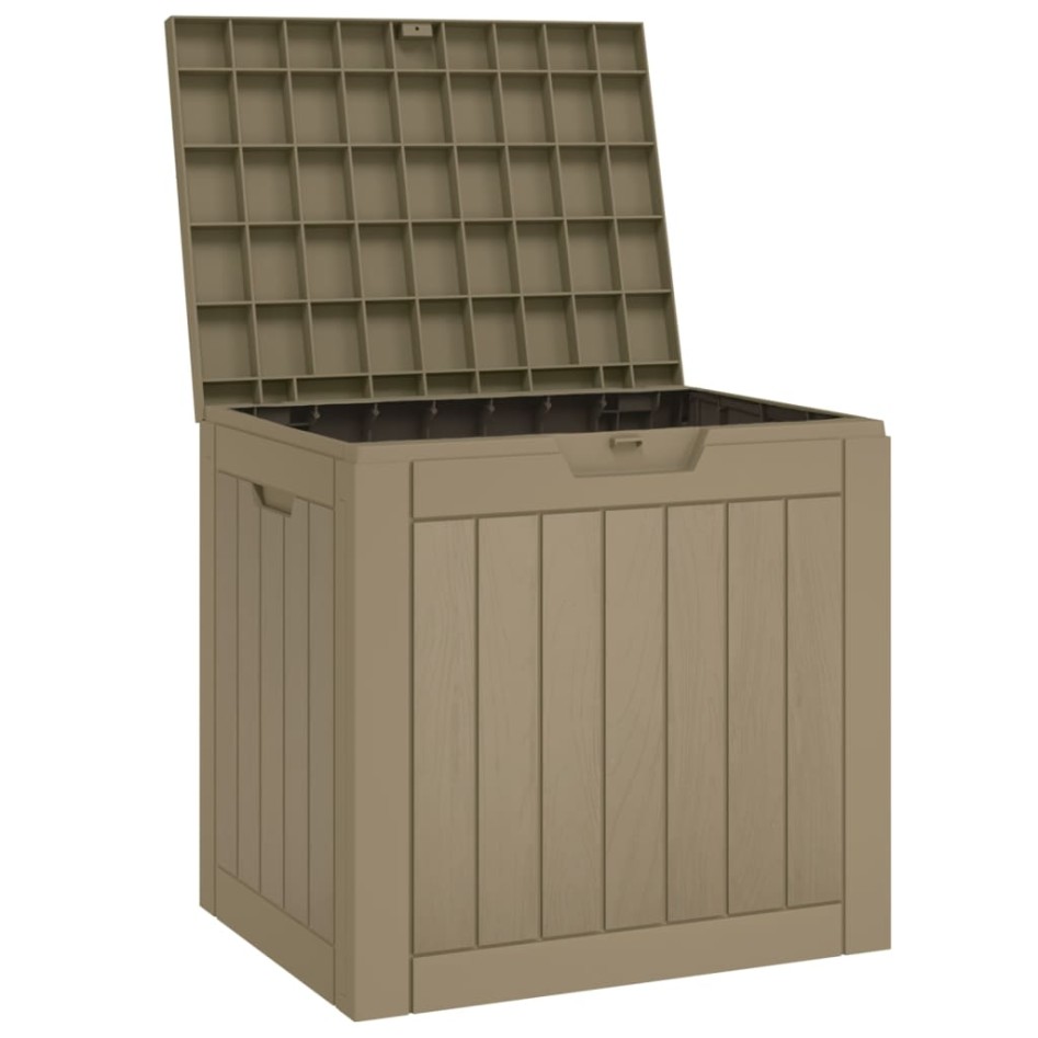 Caja de almacenaje de jardín polipropileno gris 55,5x43x53
