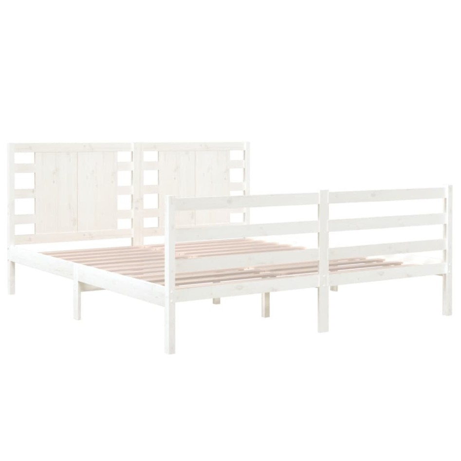 Estructura de cama madera maciza de pino blanco 135x190