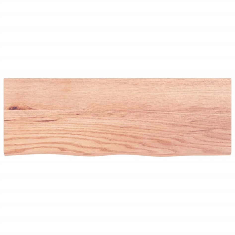 Encimera baño madera maciza tratada marrón claro 80x30x(2-6)