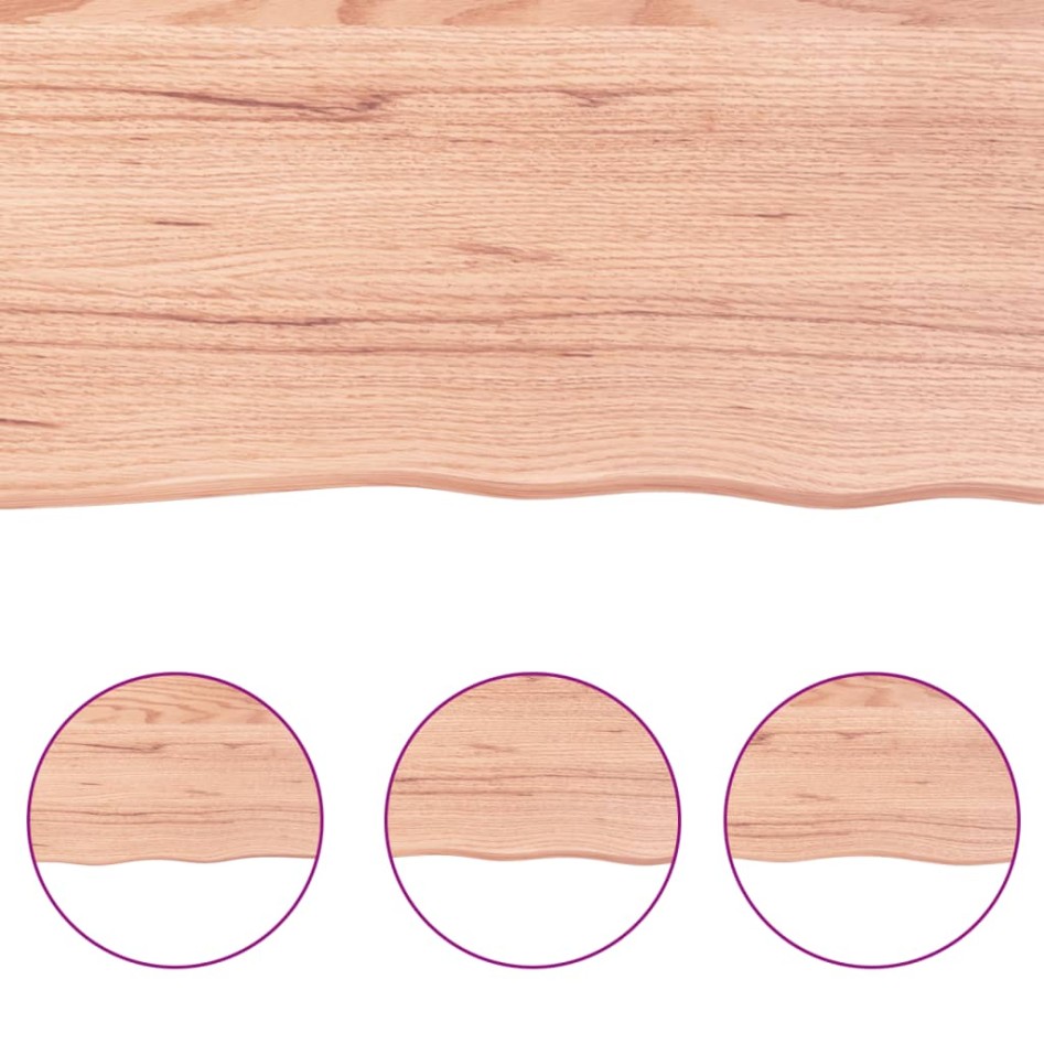 Encimera baño madera maciza tratada marrón claro 80x30x(2-6)