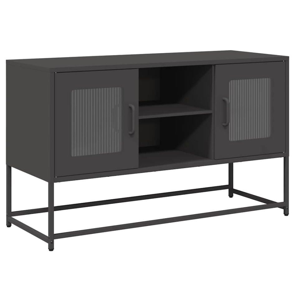 Mueble para TV de acero negro 100,5x39x60,5