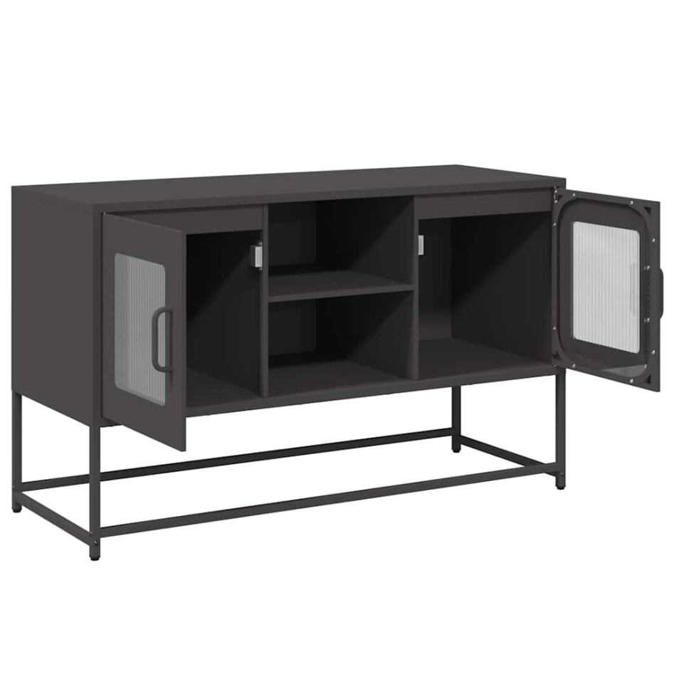 Mueble para TV de acero negro 100,5x39x60,5