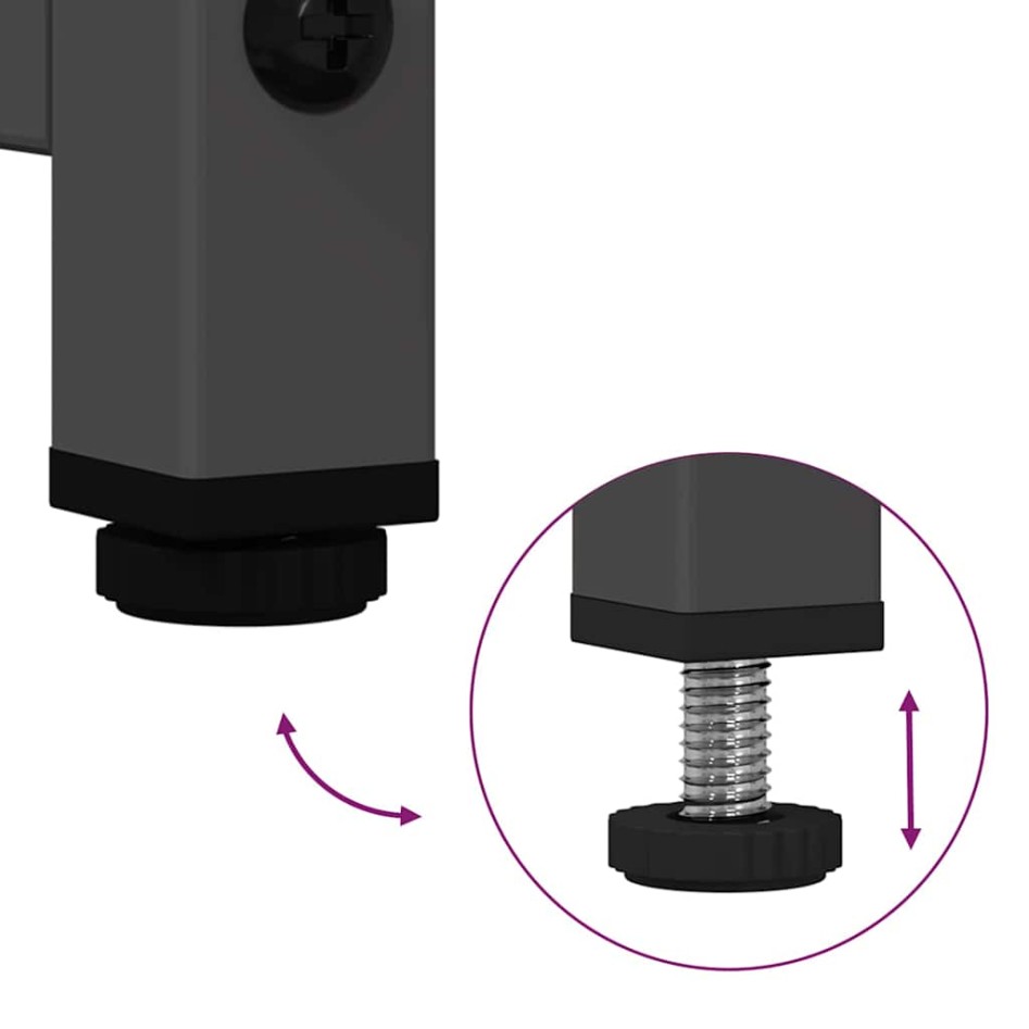 Mueble para TV de acero negro 100,5x39x60,5