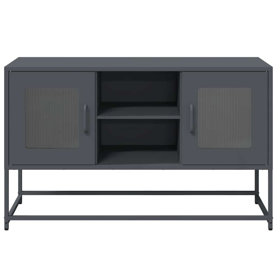 Mueble para TV de acero gris antracita 100,5x39x60,5