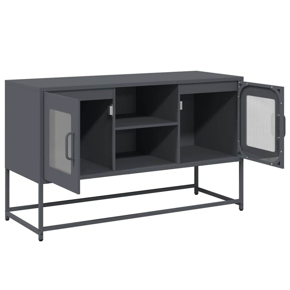 Mueble para TV de acero gris antracita 100,5x39x60,5