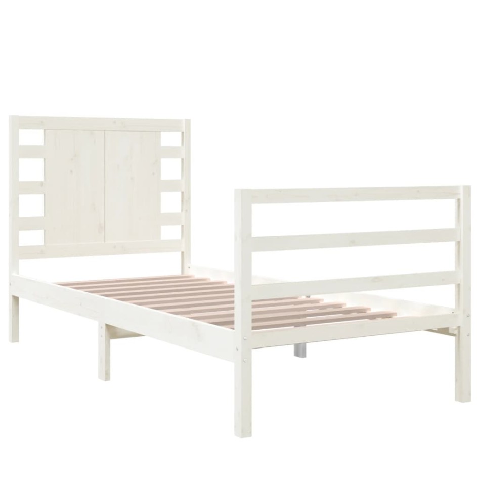 Estructura de cama madera maciza de pino blanco 75x190