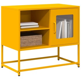 Mueble para TV de acero amarillo mostaza 68x39x60,5