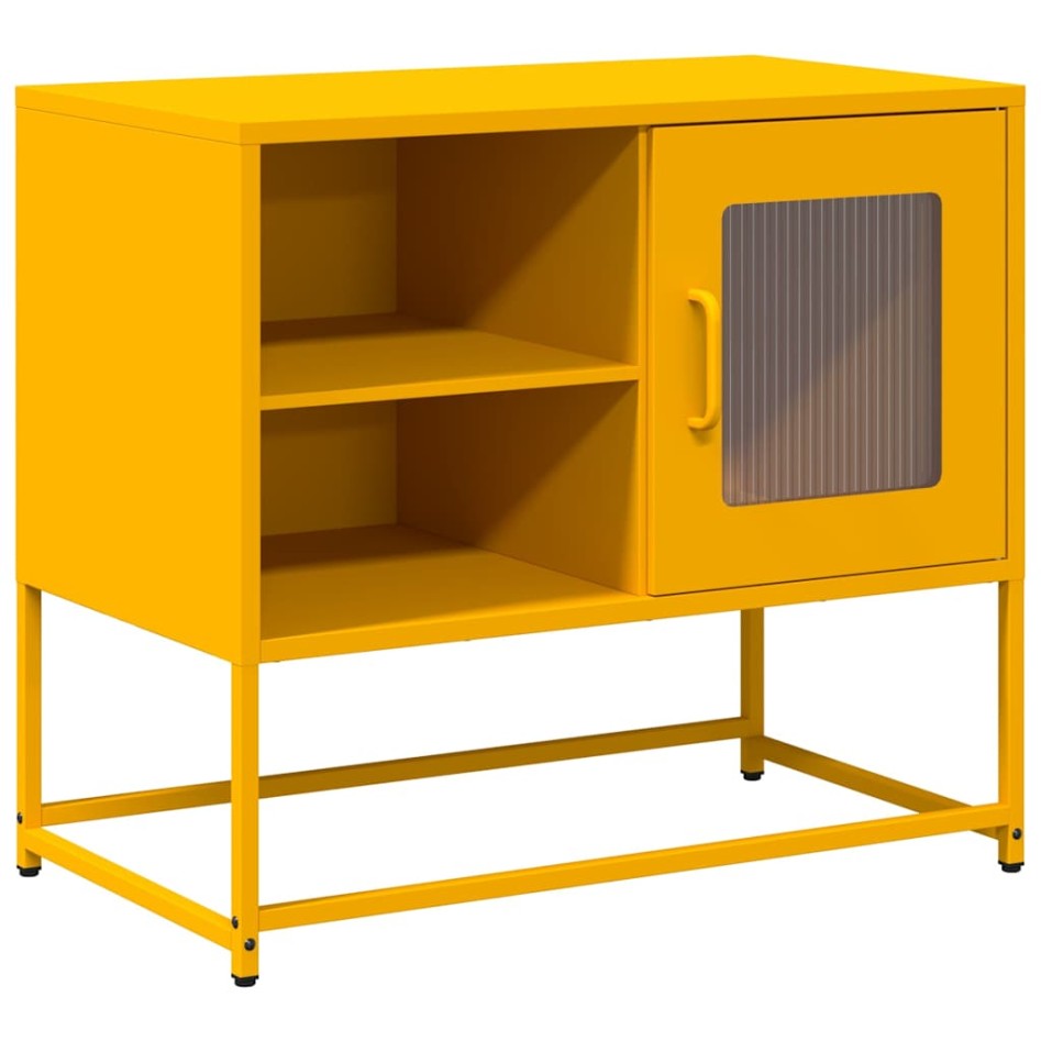 Mueble para TV de acero amarillo mostaza 68x39x60,5