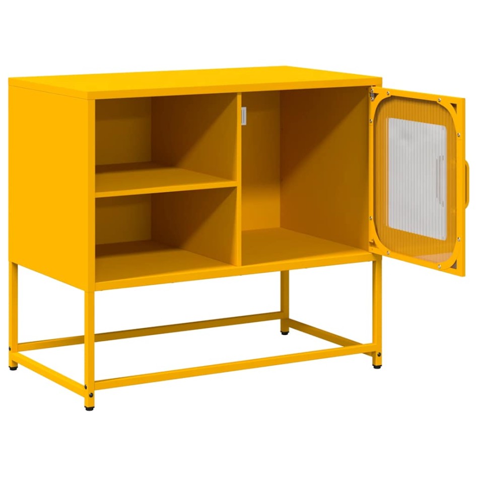 Mueble para TV de acero amarillo mostaza 68x39x60,5