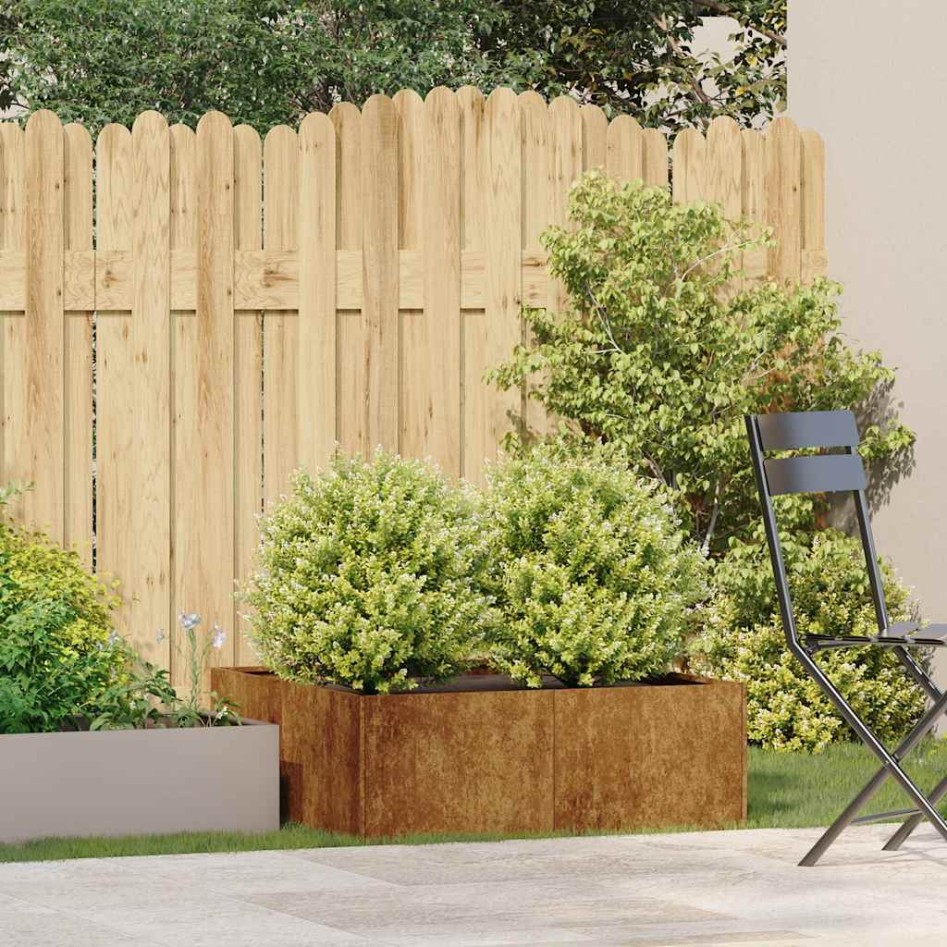 Jardinera oxidada acero corten 80x80x30