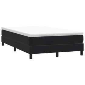 Cama box spring sin colchón cuero sintético negro 120x210