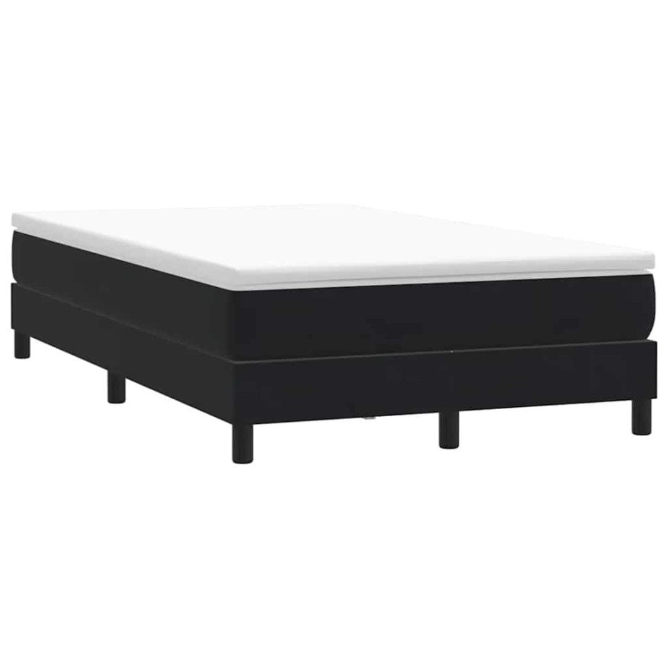 Cama box spring sin colchón cuero sintético negro 120x210