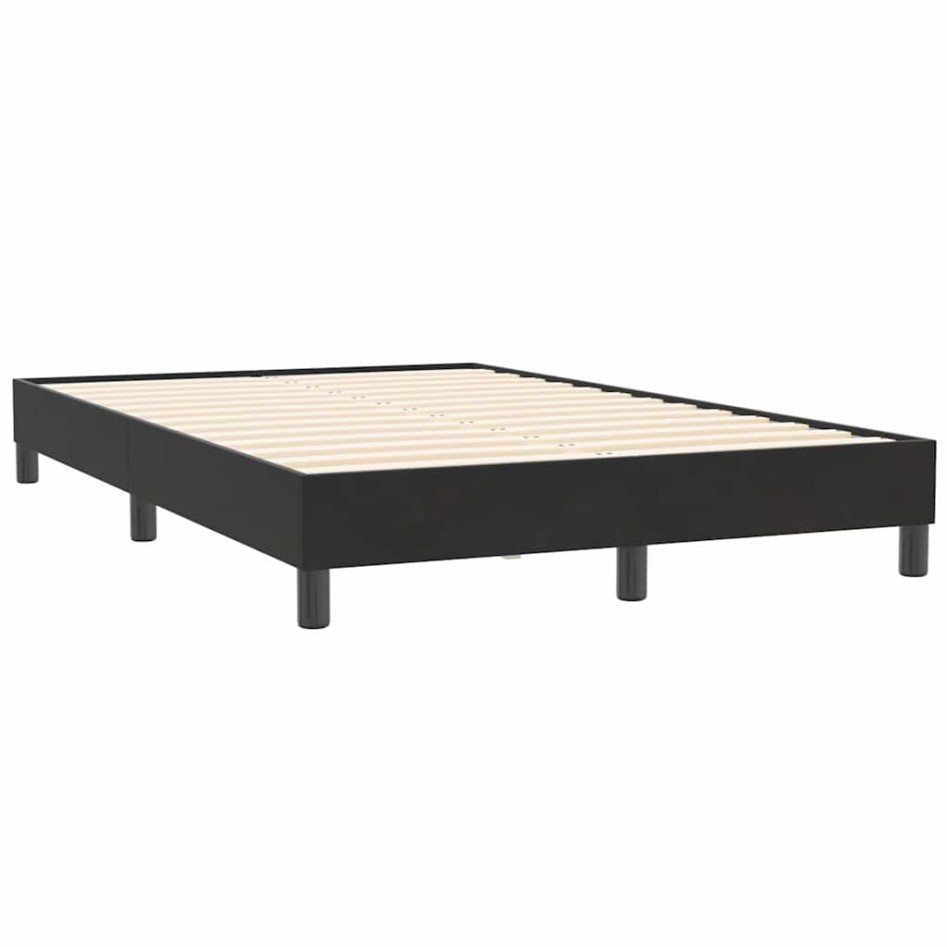 Cama box spring sin colchón cuero sintético negro 120x210