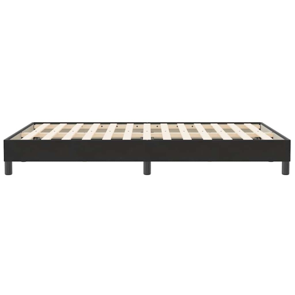 Cama box spring sin colchón cuero sintético negro 120x210