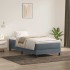 Cama box spring sin colchón terciopelo gris oscuro 80x210