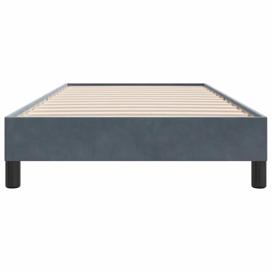 Cama box spring sin colchón terciopelo gris oscuro 80x210