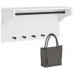Perchero de pared SANDNES madera maciza pino blanco 87x30x42 cm