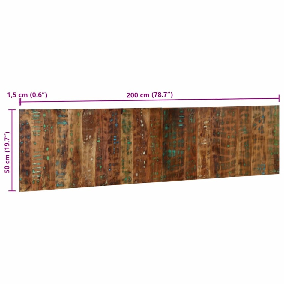 Cabecero de cama multicolor 200 cm madera maciza