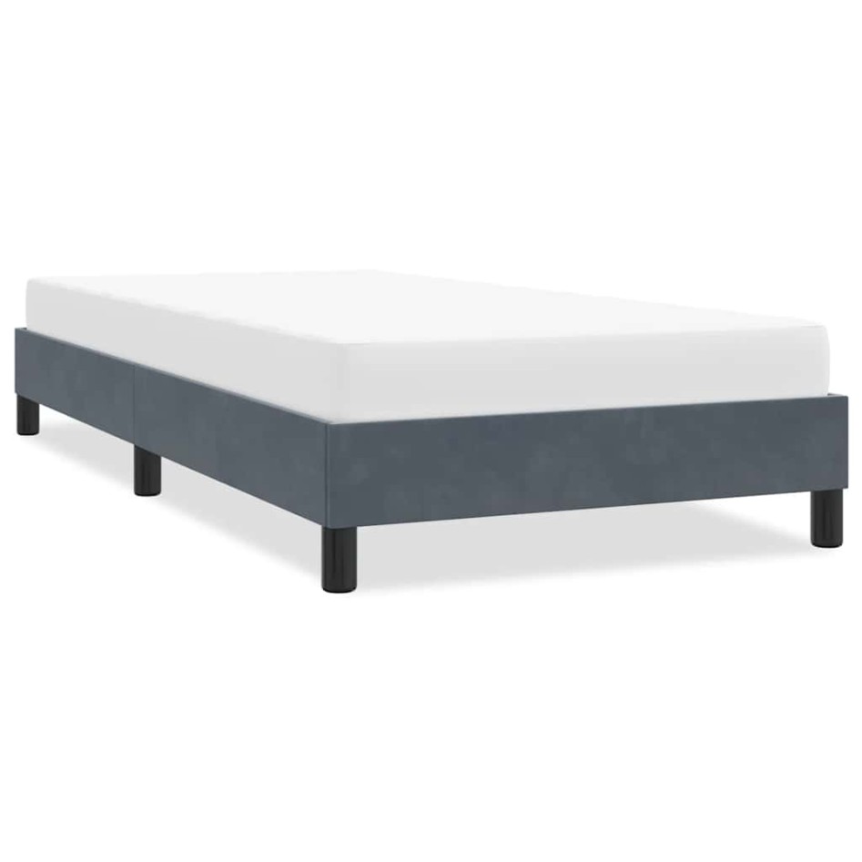 Estructura de cama sin colchón terciopelo gris oscuro 80x210