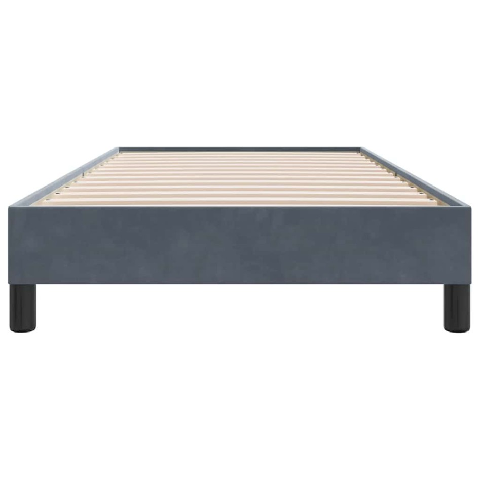 Estructura de cama sin colchón terciopelo gris oscuro 80x210