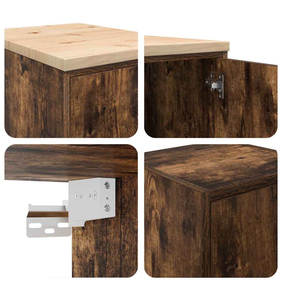 Armarios 2 uds para garaje madera ingeniería roble