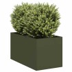 Jardinera de acero laminado en frío verde oliva 40x80x40 cm