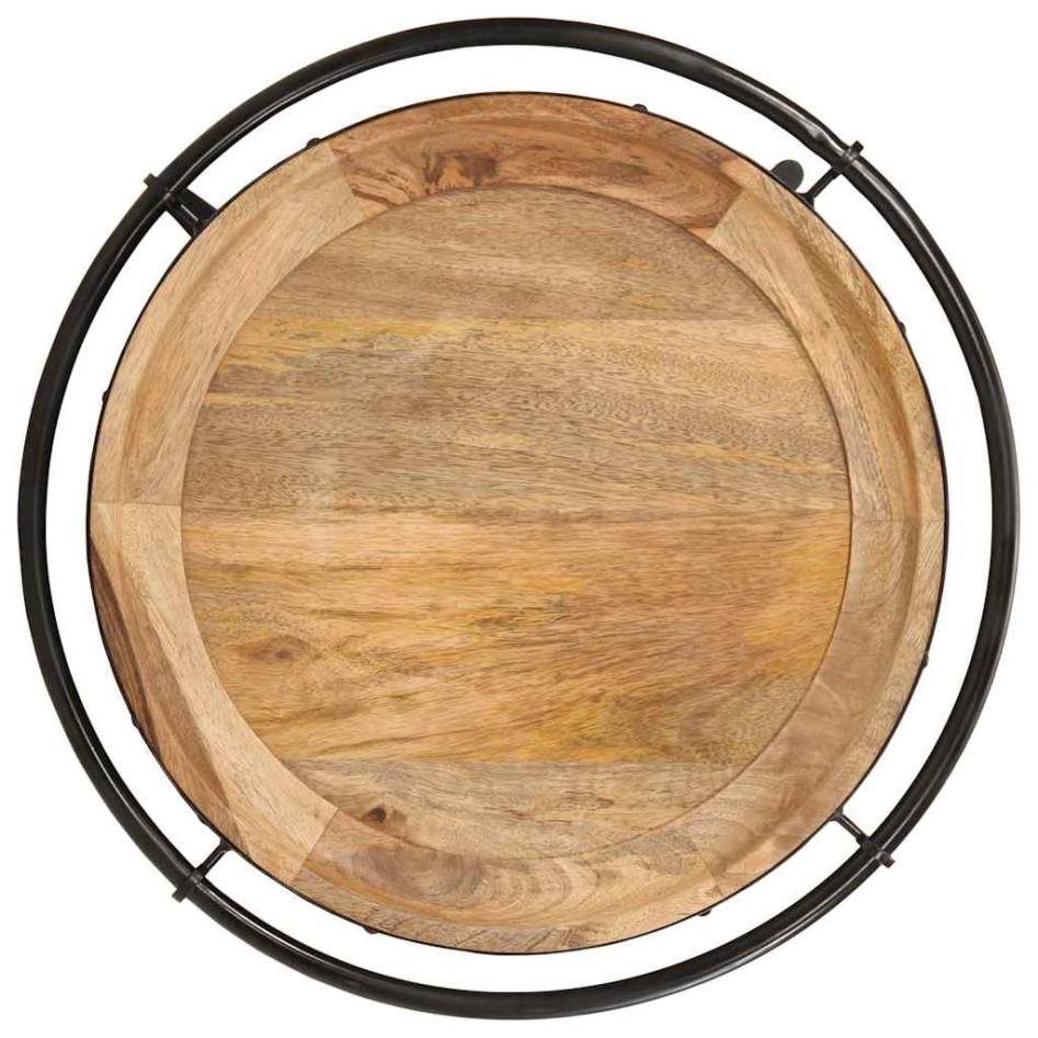 Mesa auxiliar madera maciza de mango Ø55x60