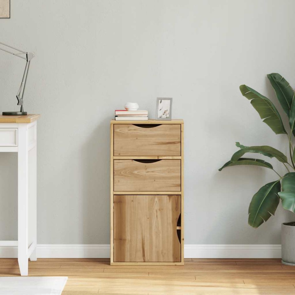 Mueble auxiliar con cajones ODDA 40x24x79 cm madera maciza