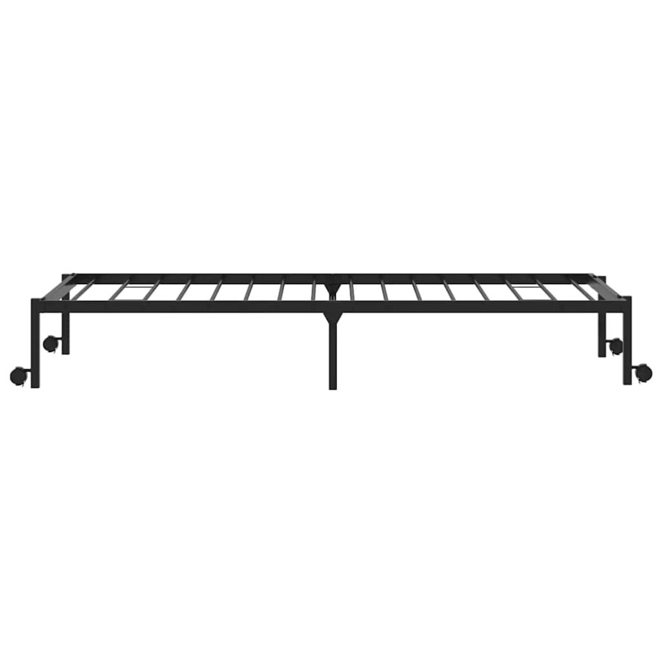 Estructura de cama sin colchón plegable negro acero 100x200