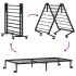 Estructura de cama sin colchón plegable negro acero 100x200