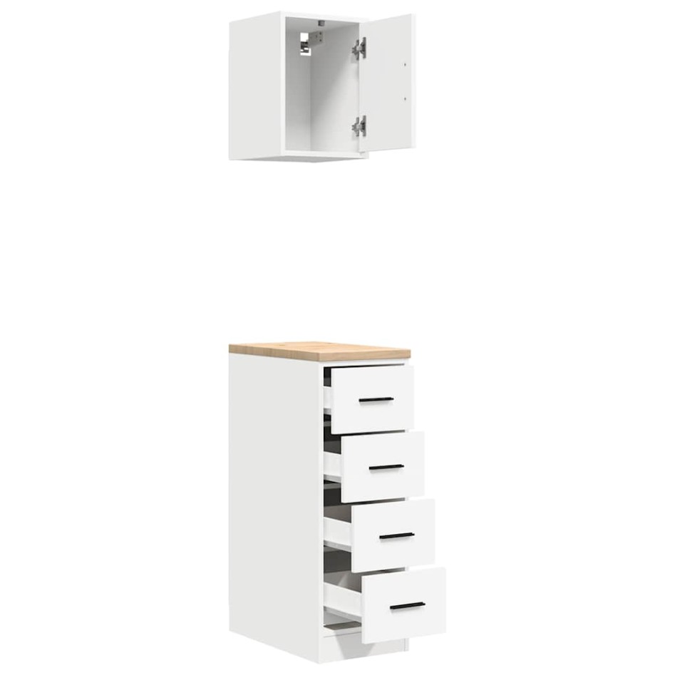 Armarios 2 uds para garaje madera de ingeniería