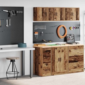 Armarios 2 uds para garaje madera ingeniería antigua