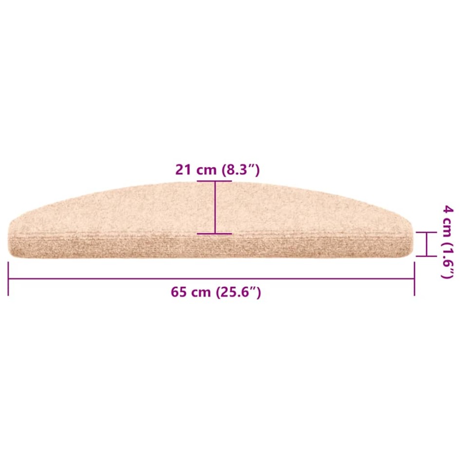 Alfombrilla autoadhesiva escalera 30 uds crema 65x21x4