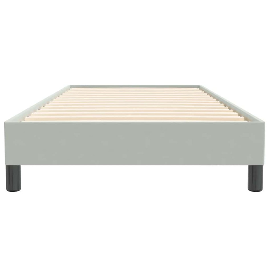 Cama box spring sin colchón gris claro terciopelo 80x220