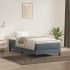 Cama box spring sin colchón gris oscuro terciopelo 90x220