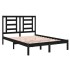 Estructura de cama madera maciza negra 120x190