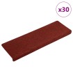 Alfombrilla autoadhesiva escalera 30 uds rojo 65x21x4 cm