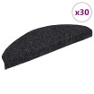 Alfombrilla autoadhesiva escalera 30 uds negro 65x21x4 cm