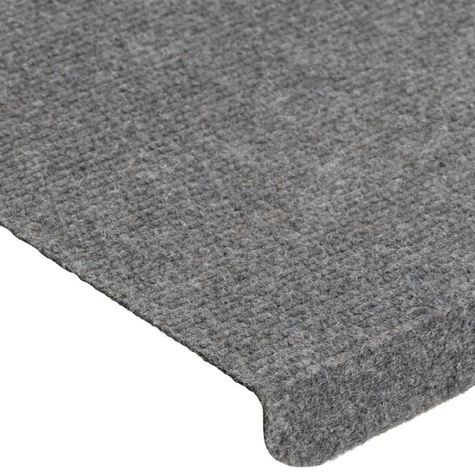 Alfombrilla autoadhesiva escalera 30 uds gris 65x24,5x3,5