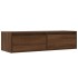 Mueble de TV con luces LED roble marrón 100X35,5x25