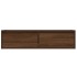 Mueble de TV con luces LED roble marrón 100X35,5x25