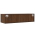 Mueble de TV con luces LED roble marrón 100X35,5x25