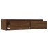Mueble de TV con luces LED roble marrón 100X35,5x25